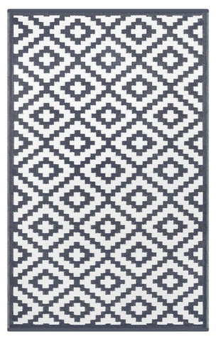 Image of Nirvana Charcoal Grey & White Indoor-Outdoor Reversible Rug cvsonia 