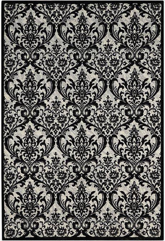 Damask Black/White Area Rug RUGSANDROOMS 