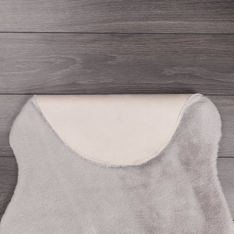 Image of Grey Faux Fur Sheep Skin RUGSANDROOMS 