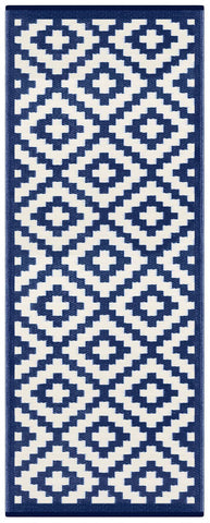 Image of Nirvana Navy Blue & White Indoor-Outdoor Reversible Rug cvsonia 