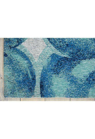 Image of Organic Aqua/Navy Area Rug RUGSANDROOMS 