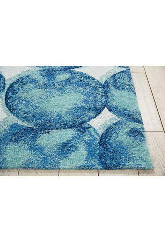 Image of Organic Aqua/Navy Area Rug RUGSANDROOMS 