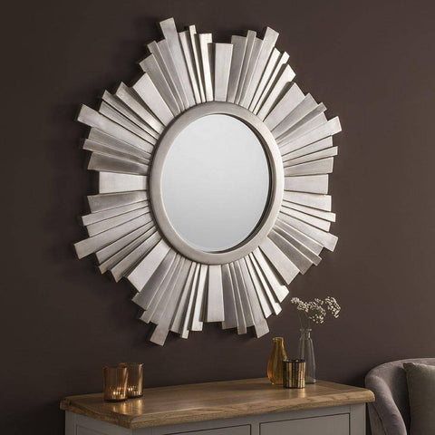 Image of Florence Circular Silver Mirror gagandeepstore 