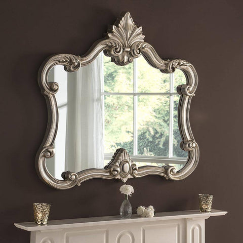 Traditional Silver Wall Mirror RUGSANDROOMS 