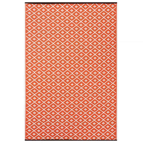 Image of Arabian Orange & White Indoor-Outdoor Reversible Rug cvsonia 