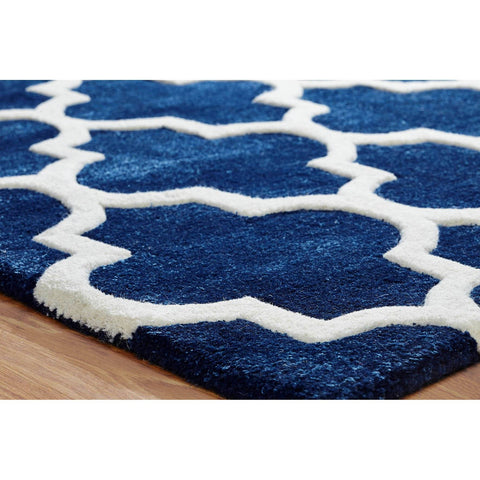 Image of Moroccan Blue Area Rug Rugs & Rooms 