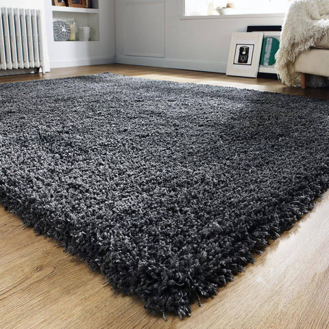 Axel Charcoal Shaggy Rug RUGSANDROOMS 