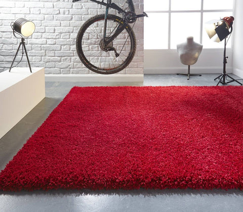 Axel Red Shaggy Rug RUGSANDROOMS 