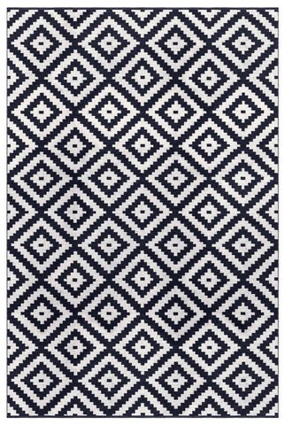 Image of Ava Dark Blue Indoor/ Outdoor Reversible Polyester Recycled Fibre Rug RUGSANDROOMS 