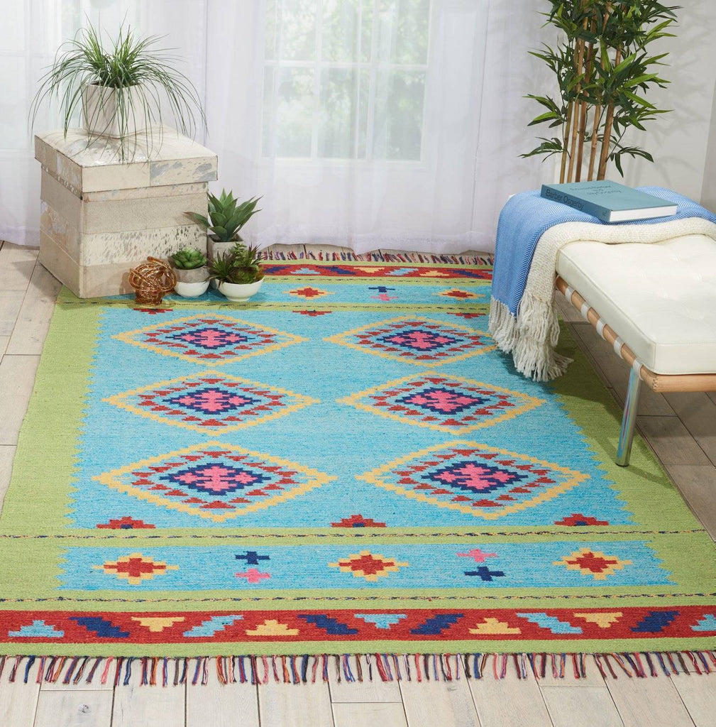 Baja Blue/Green Area Rug RUGSANDROOMS 