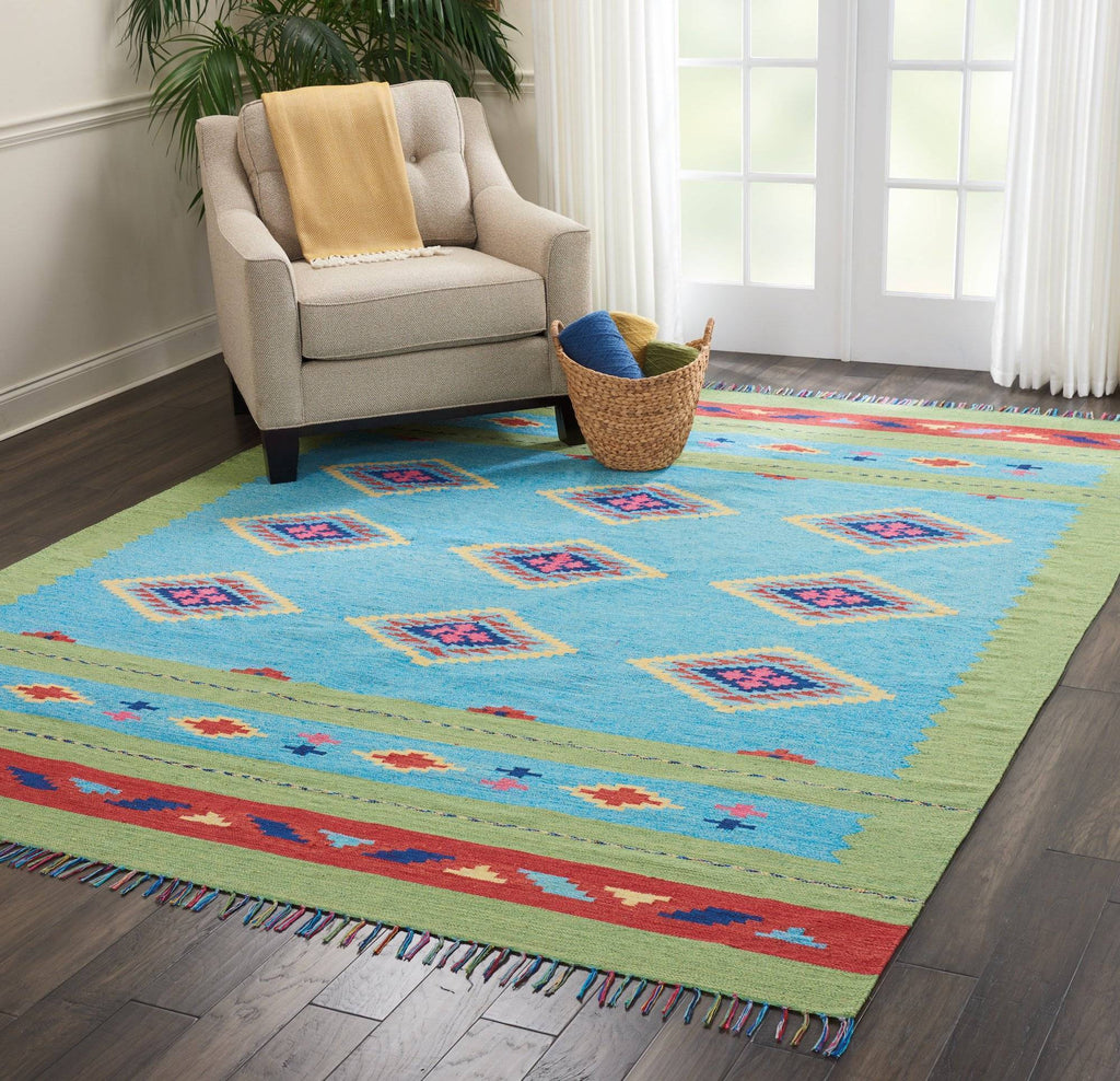 Baja Blue/Green Area Rug RUGSANDROOMS 
