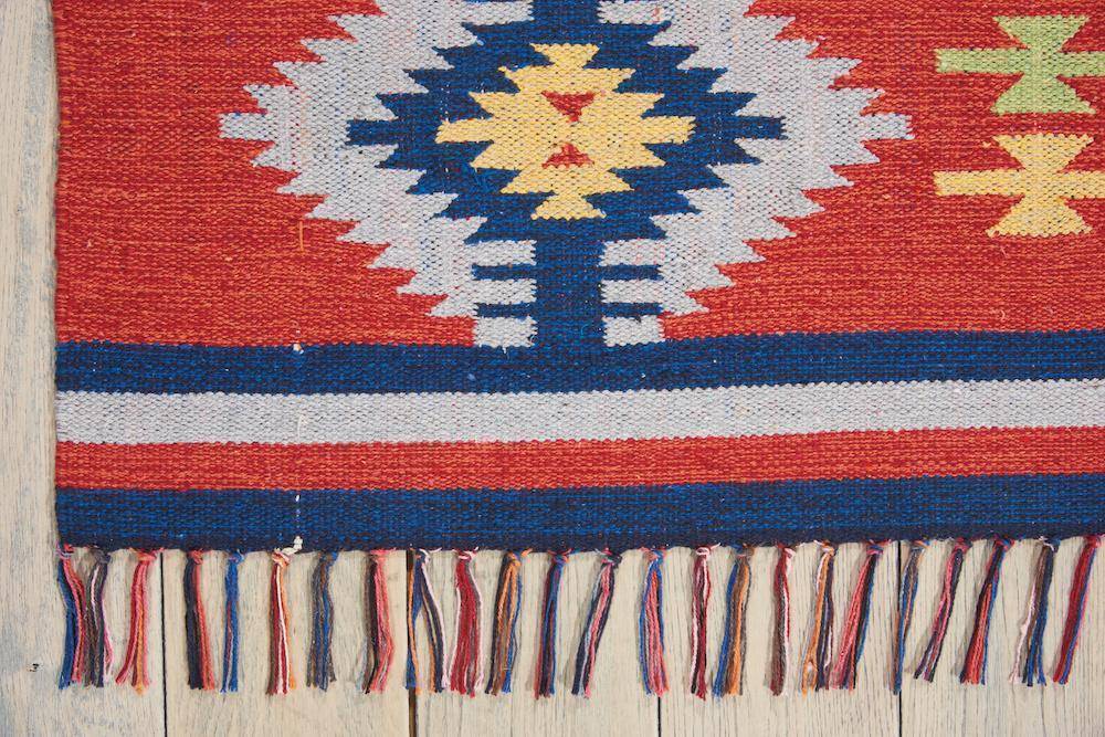 Baja Blue/Red Area Rug RUGSANDROOMS 