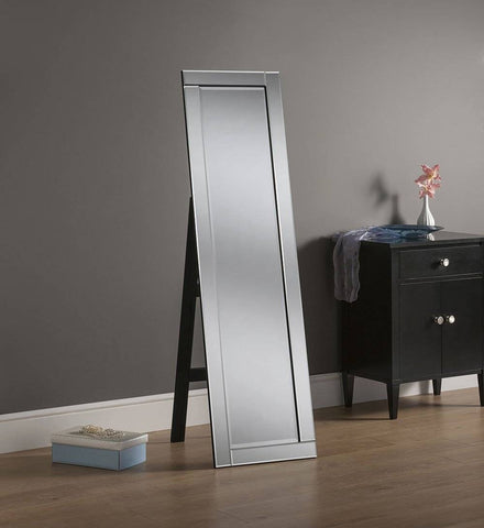 Image of Silver Floor Accent Mirror RUGSANDROOMS 