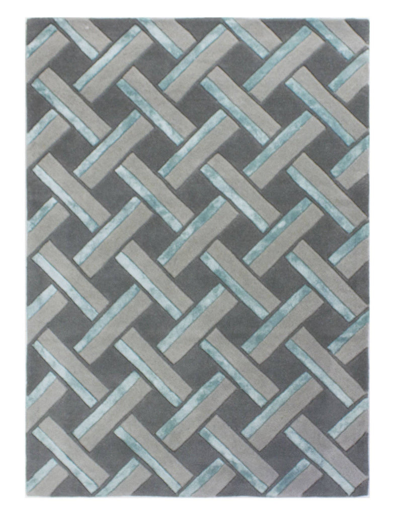 Regina Grey/Duck Egg Area Rug RUGSANDROOMS 