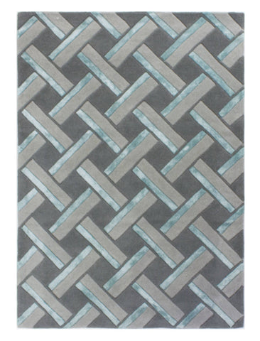 Image of Regina Grey/Duck Egg Area Rug RUGSANDROOMS 