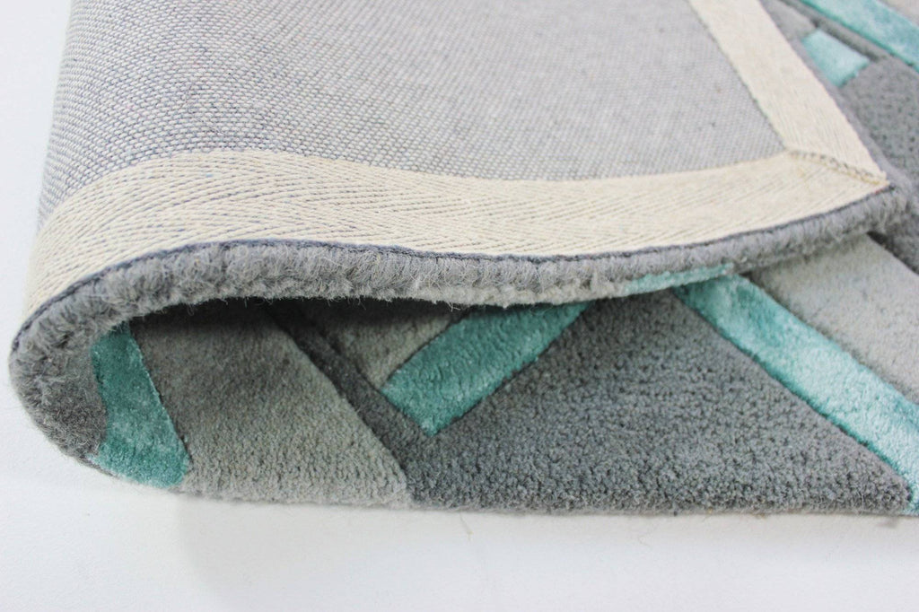 Regina Grey/Duck Egg Area Rug RUGSANDROOMS 