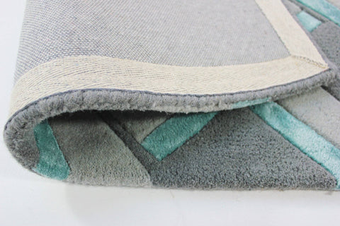 Image of Regina Grey/Duck Egg Area Rug RUGSANDROOMS 