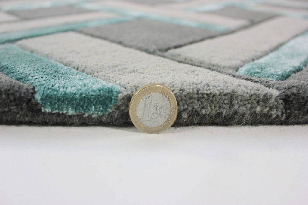 Regina Grey/Duck Egg Area Rug RUGSANDROOMS 