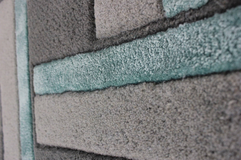 Regina Grey/Duck Egg Area Rug RUGSANDROOMS 