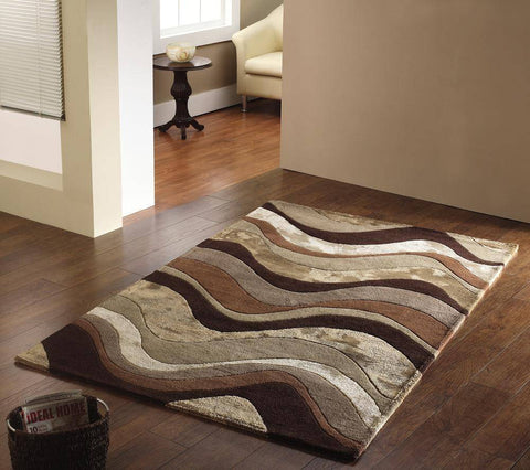 Regina Brown/Taupe Area Rug RUGSANDROOMS 