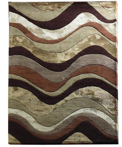 Regina Brown/Taupe Area Rug RUGSANDROOMS 