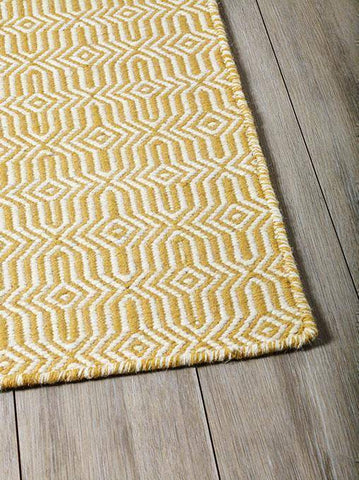 Image of Viva Yellow Indoor/ Outdoor Reversible Polyester Recycled Fibre Rug RUGSANDROOMS 