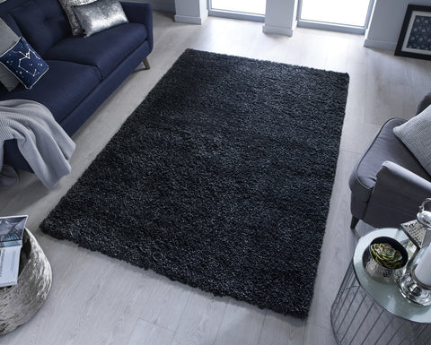 Raven Black Area Rug