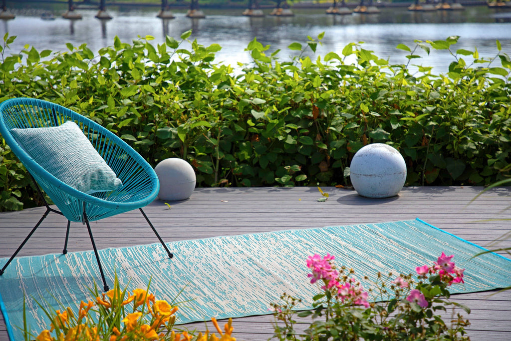 Vintage Teal Indoor Outdoor Area Rug RUGSANDROOMS 