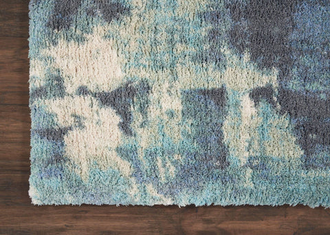 Image of Corsica Shag Blue Area Rug RUGSANDROOMS 