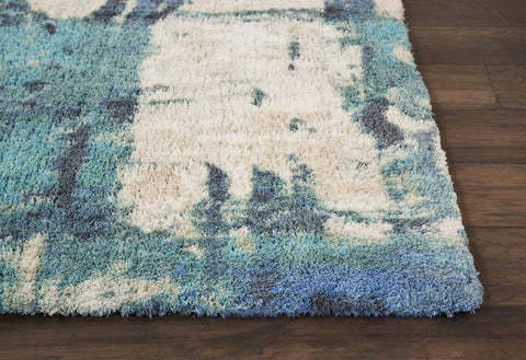 Image of Corsica Shag Blue Area Rug RUGSANDROOMS 