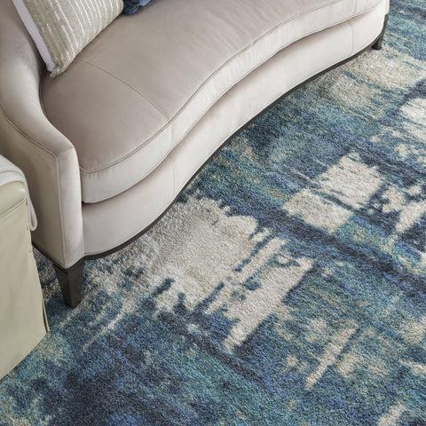 Image of Corsica Shag Blue Area Rug RUGSANDROOMS 