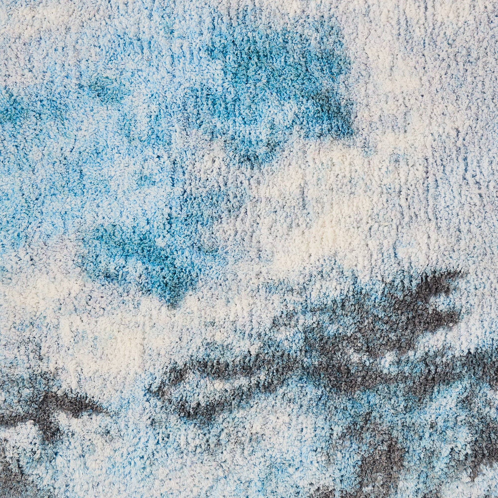 Shaggy Blue/Multi Area Rug RUGSANDROOMS 