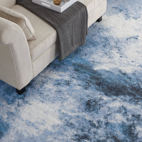 Image of Shaggy Blue/Multi Area Rug RUGSANDROOMS 
