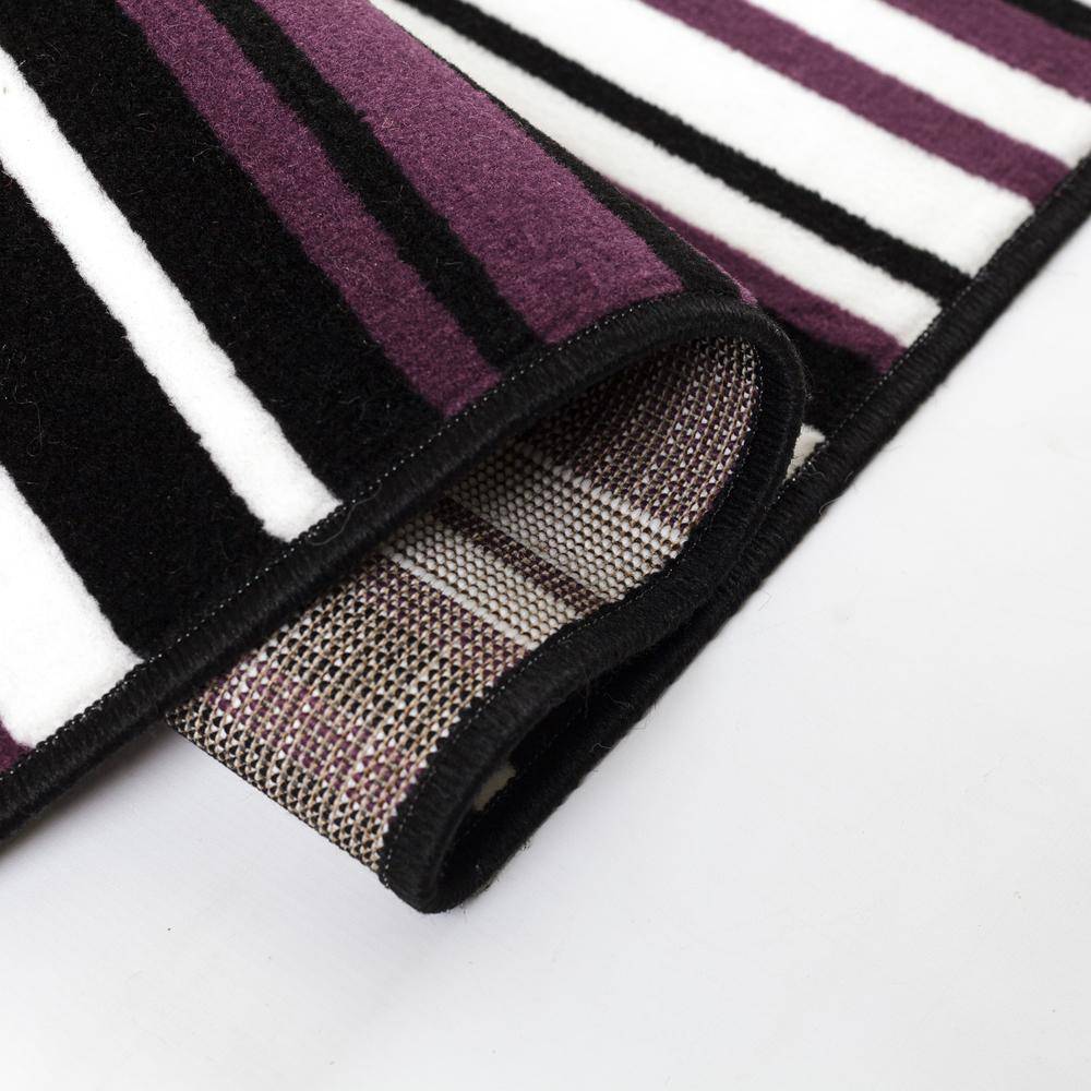 Yuri Purple/Black Area Rug RUGSANDROOMS 