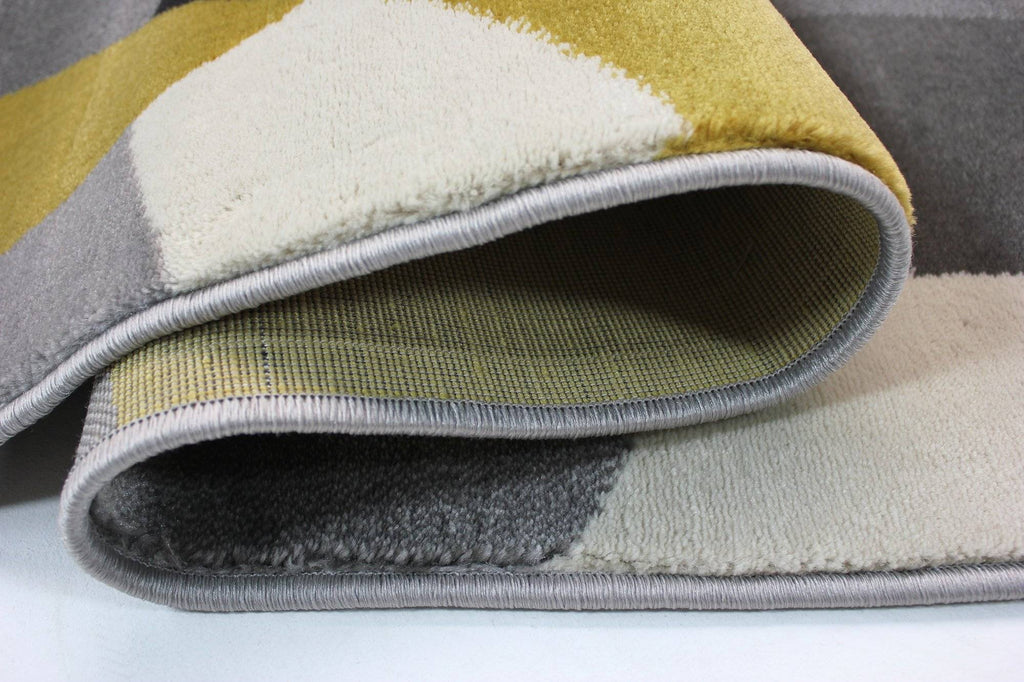 Tasha Grey/Ochre Area Rug RUGSANDROOMS 