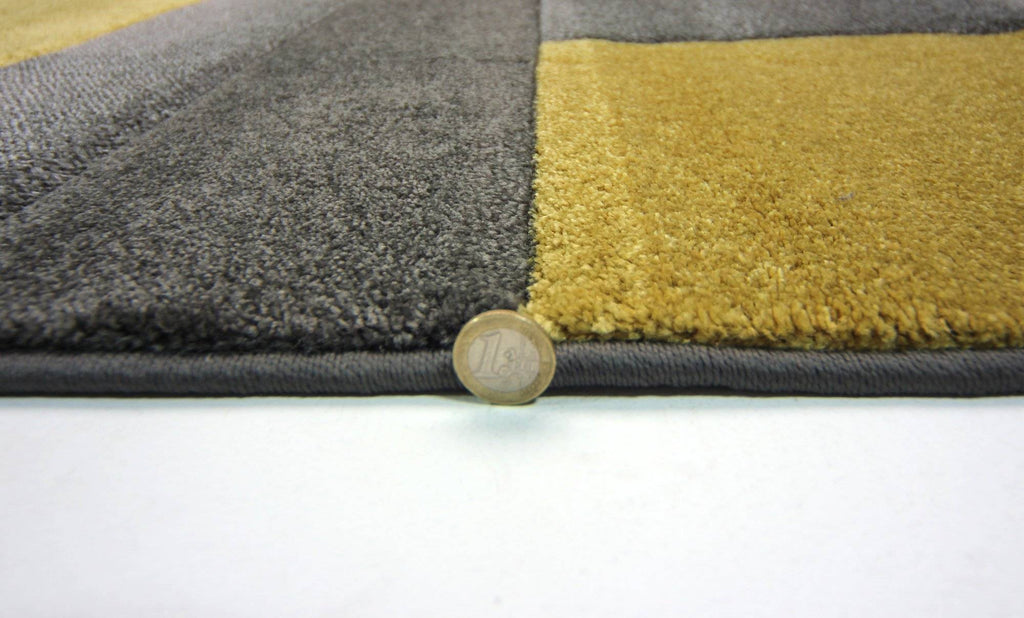 Tasha Grey/Ochre Area Rug RUGSANDROOMS 