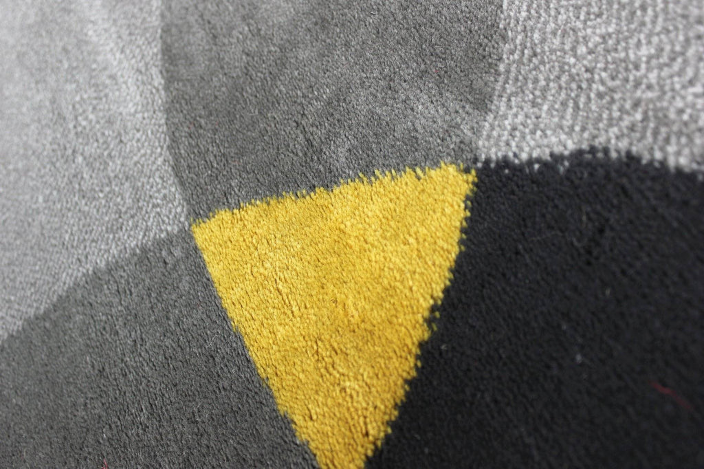 Tasha Grey/Ochre Area Rug RUGSANDROOMS 