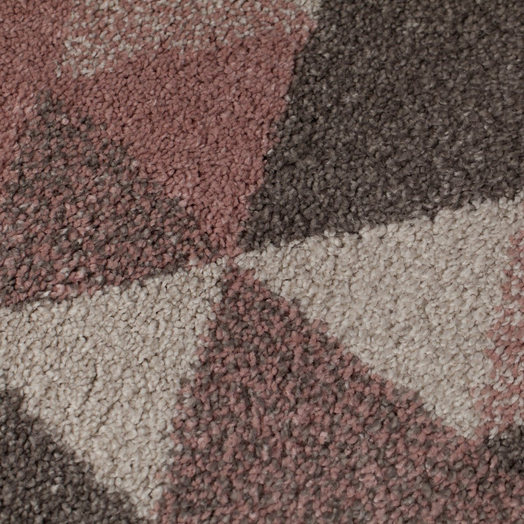 Sophie Pink, Cream & Grey Area Rug RUGSANDROOMS 