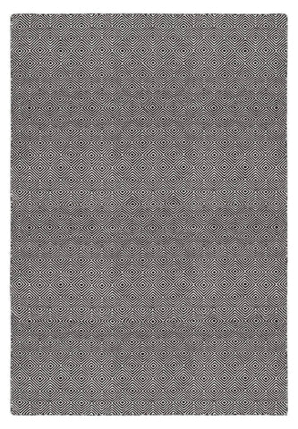 Solitaire Black Indoor/ Outdoor Reversible Polyester Recycled Fibre Rug RUGSANDROOMS 