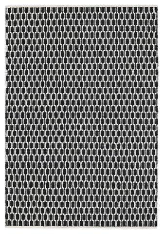 Image of Aria Black Indoor/ Outdoor Reversible Polyester Recycled Fibre Rug RUGSANDROOMS 