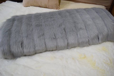 Image of Silver Decking Faux Fur Throw RUGSANDROOMS 