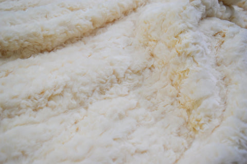Image of Clotted Cream Faux Fur Throw RUGSANDROOMS 