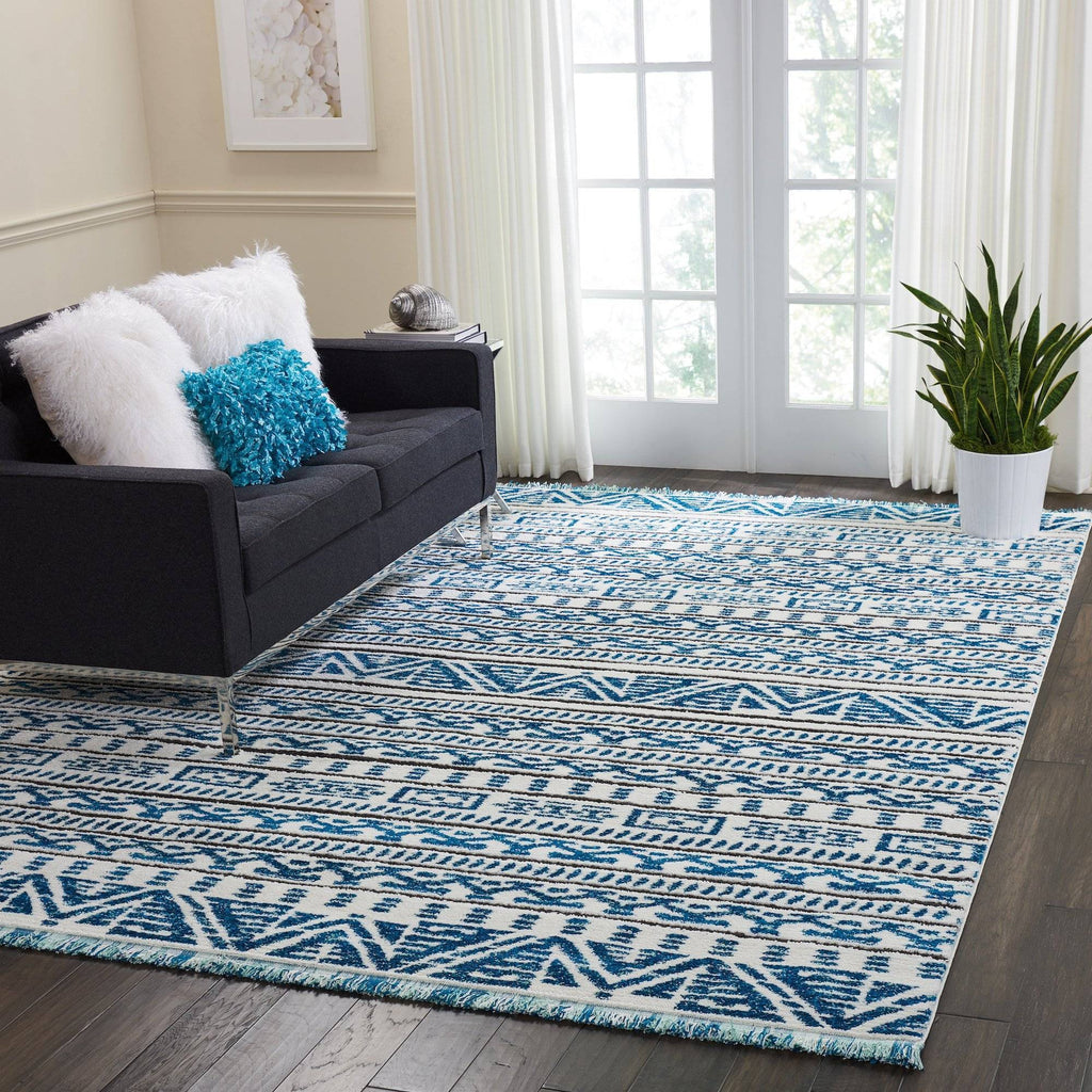 Barclay Butera Kamala Ivory/Blue Area Rug RUGSANDROOMS 