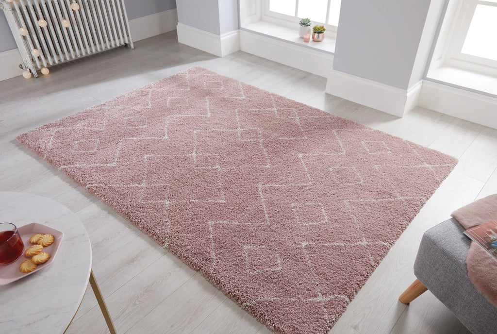 Melissa Pink & Cream Area Rug RUGSANDROOMS 