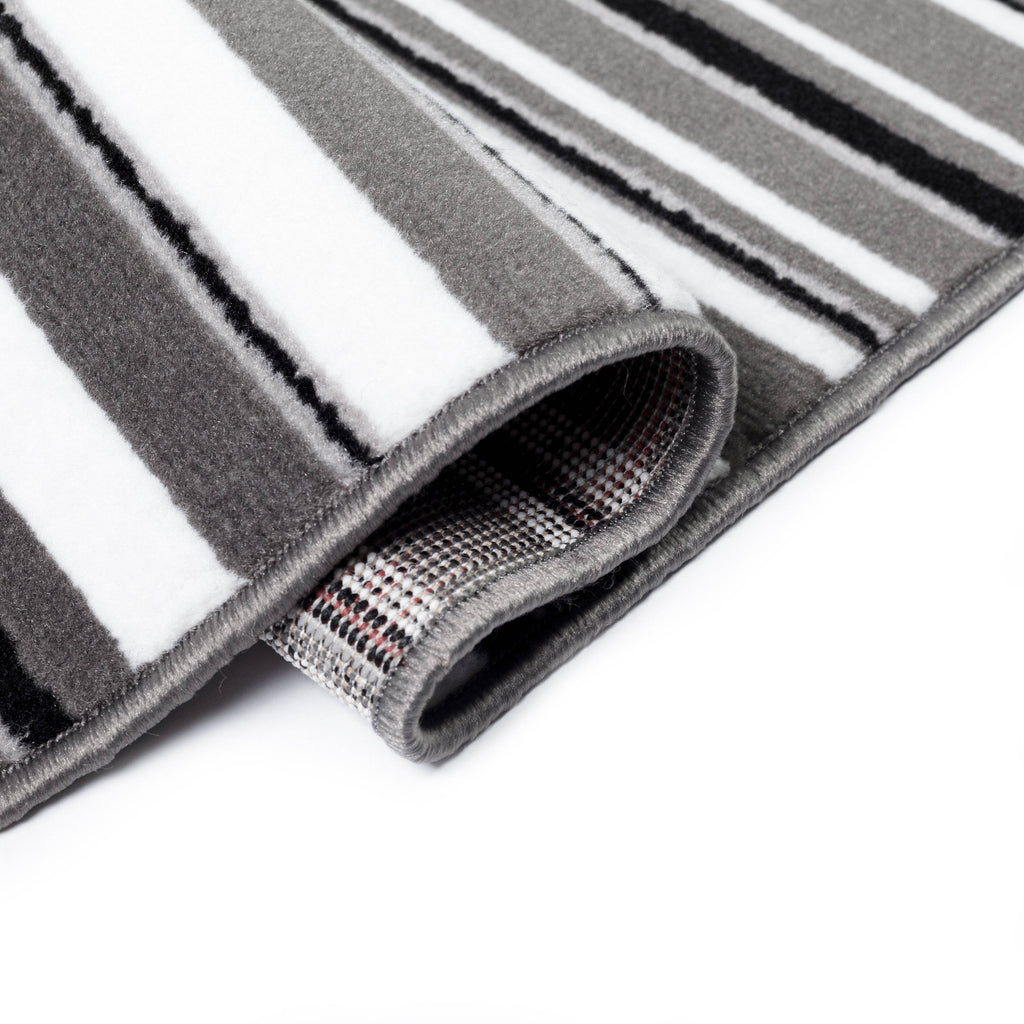 Yuri Grey/Black Area Rug RUGSANDROOMS 