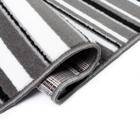 Image of Yuri Grey/Black Area Rug RUGSANDROOMS 