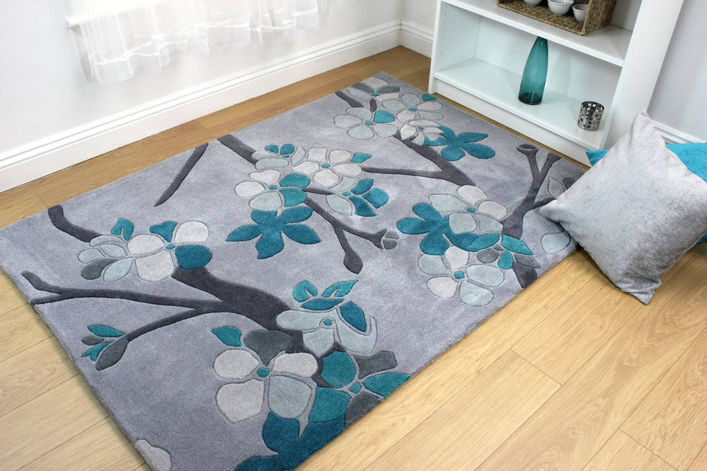 Karina Teal Area Rug RUGSANDROOMS 