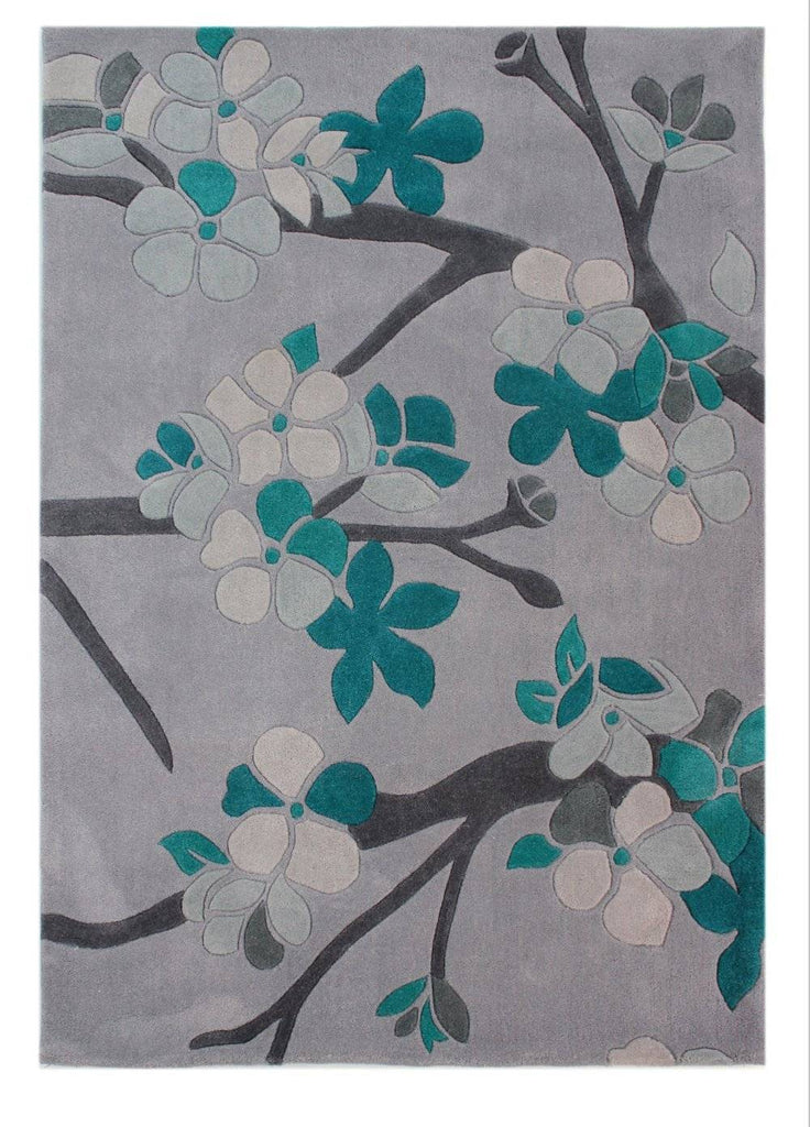 Karina Teal Area Rug RUGSANDROOMS 