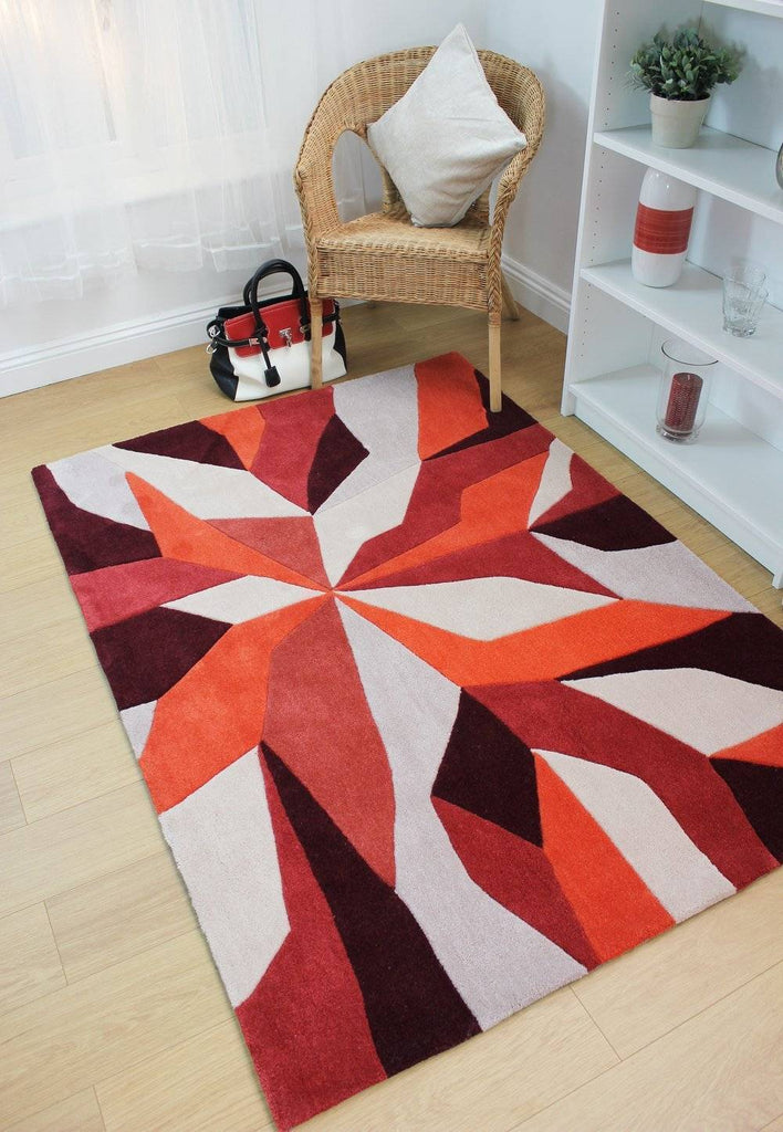 Wera Orange Area Rug RUGSANDROOMS 