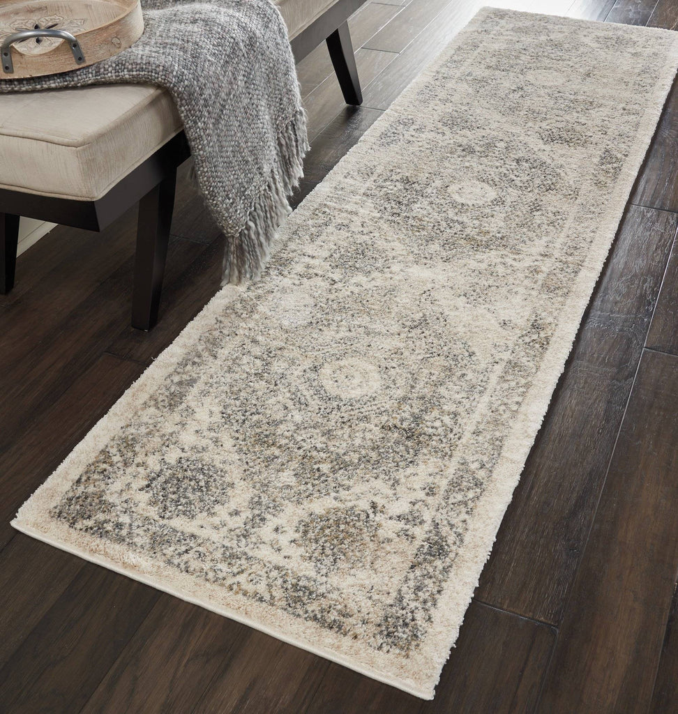 Belle Cream/Grey Area Rug RUGSANDROOMS 